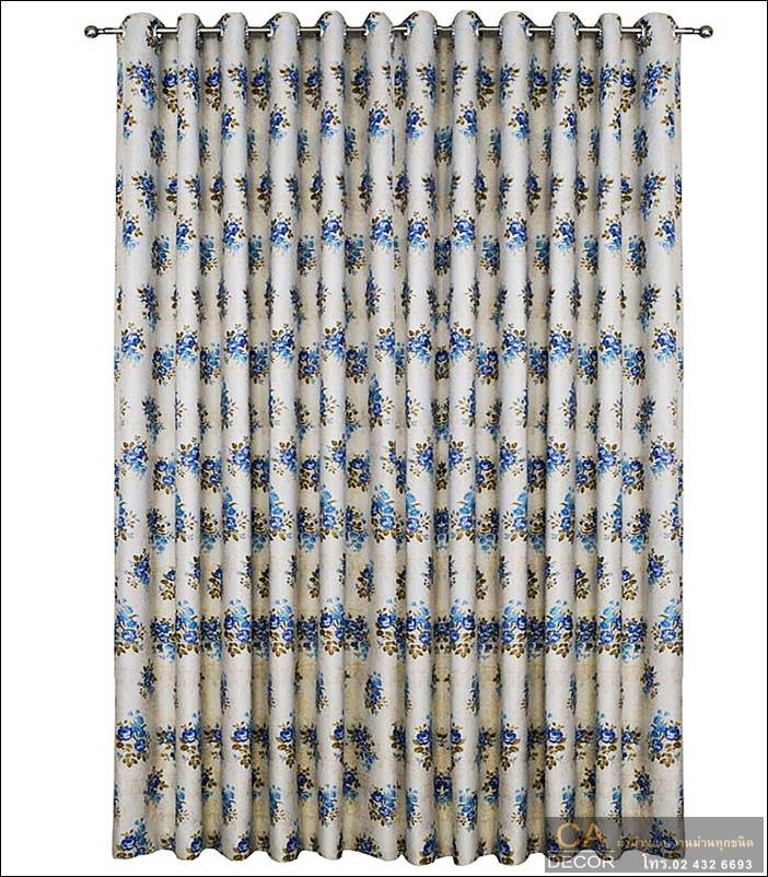 Blue flower pattern curtain 4_DF 8-4