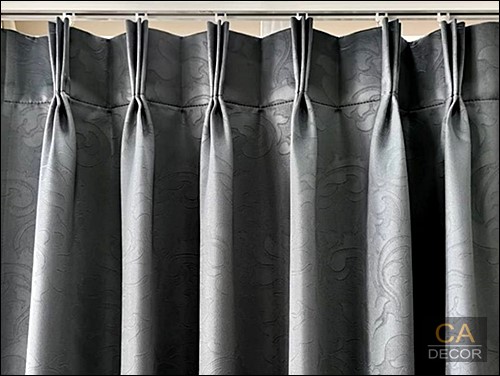 pleated curtains gray