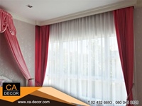 pink pleated curtains
