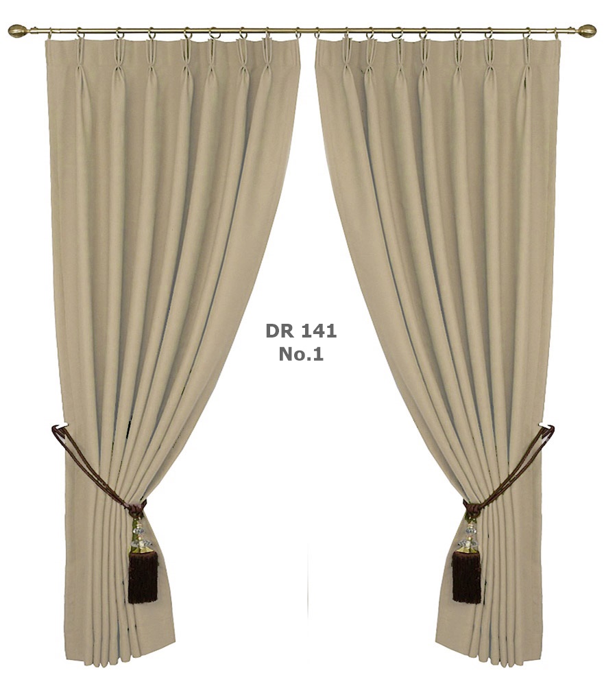cream pleated curtains