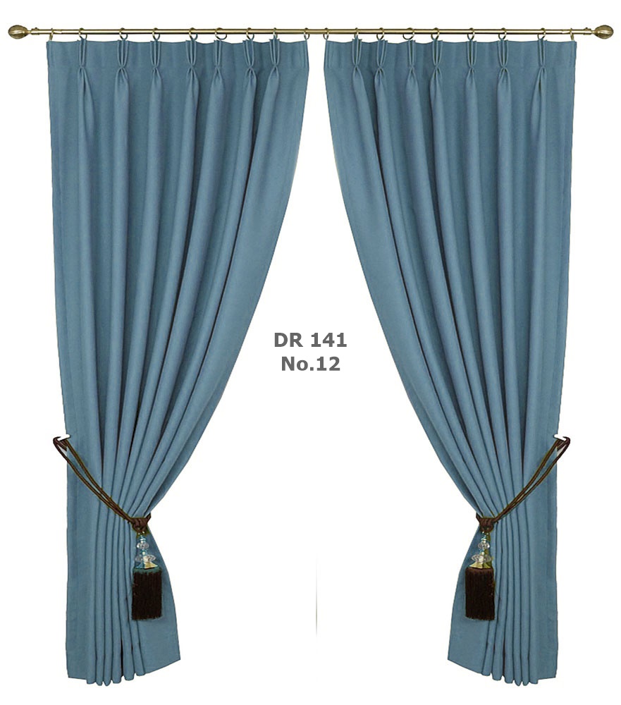 blue door curtains