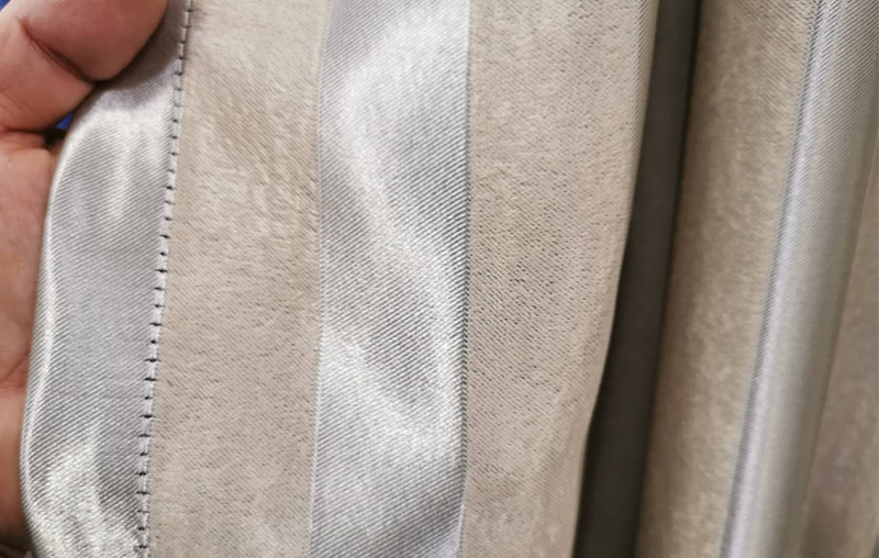 Pleated curtains, stripes, cream, gray1