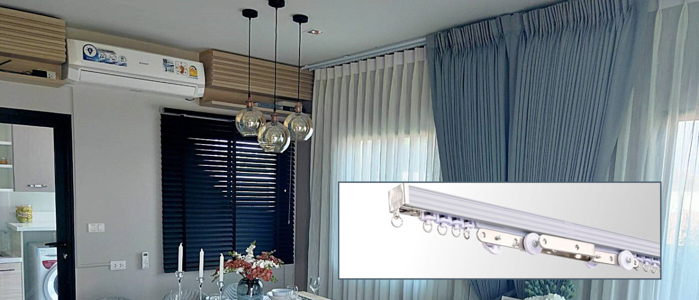 M-rail, double roller curtain rail