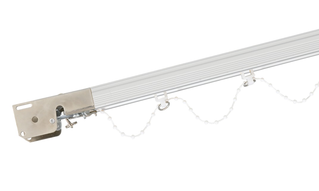 Aluminum curtain wavy rail