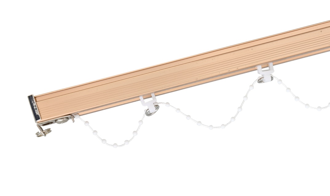Rose gold curtain rail